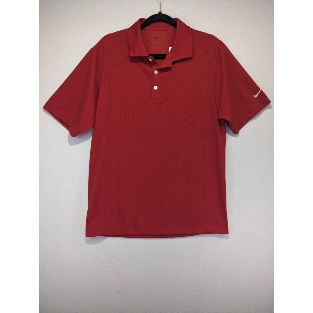 Nike Golf Polo Shirt Mens Small Red Collared Active Athleisure Lightweight Logo